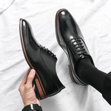 Xajzpa Luxury High Quality Men Shoes Fashion Casual Shoes Male Pointed Oxford Wedding Leather Dress Shoes Men Gentleman Office Shoes