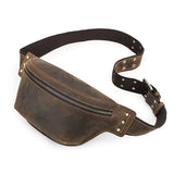 Xajzpa Genuine Leather Waist Bags Crazy Horse Leather Men Waist Pack Hip Bum Bag Crossbody Bag Travel Bag for 8.3