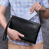 Xajzpa Clutches Bag Men Envelope Bag Handbag Genuine Leather Sheepskin Wallet Pouch Male Clutch Business Phone Bag Male