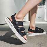 Xajzpa Men Shoes Summer High Quality Casual Flat Shoes Slippers Soft Soled Non-Slip Comfortable Lightweight Beach Sandals Men's