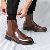 Xajzpa New Chelsea Men's Boots Publon Fashion Versatile Business Casual British Style Street Party Wear Classic Ankle Boots