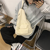 Xajzpa - Canvas Chest Bag Women Women Shoulder Messenger Bag Unisex Canvas Crossbody Bag Muliti Pocket Casual Women Bag