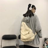 Xajzpa - Canvas Chest Bag Women Women Shoulder Messenger Bag Unisex Canvas Crossbody Bag Muliti Pocket Casual Women Bag