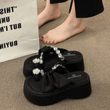 Xajzpa Clogs With Heel Summer Outside Sandals Buckle Strap Espadrilles Platform Female Shoe Womens Wedges Thick High Girls New Ank