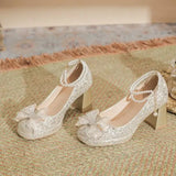 Xajzpa Shallow Mouth Beige High Heels Velvet Shoes Women 12cm Flock Rubber PU Slides Hoof Velvet Shoes Women Shallow Mouth Beige High H