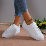 New Spring and autumn Korean version lace-up small white shoes female flat leather canvas shoes female casual shoes female