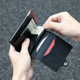 Xajzpa New Pu Leather RFID Card Holder Card Case Clutch Pop-up Wallet Aluminum Box Slim Smart Wallet Carteira Masculina