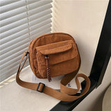 Xajzpa  Simple Versatile Crossbody Bag Fashionable Casual Small Square Bag Personalized Commuting Shoulder Bag Corduroy Unisex Trend