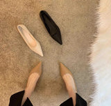 Xajzpa Sharp pointed flat shoes for women shallow mouth style elegant  fashionable soft sole casual versatile comfortable single shoe