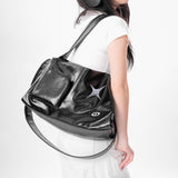 Xajzpa - Silver Y2k Tote Bags for Women Aesthetic Luxury Designer Large Capacity Shoulder Bag Commuter Pu Leather Shopper Handbag