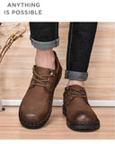 Xajzpa Men Genuine Leather Vintage Loafers Casual Shoes Mens Breathable Driving Flats Fashion Sewing Men Leisure Shoes Sneakers