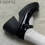 Platform Mary Jane Shoes 2024 New Women's Shoes Women Thick Heels Trendy Street Lolita Shoes Round Toe Ankle Strap  Pumps