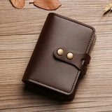 Xajzpa Men's Leather Card Bag Large Capacity Vintage Hasp Anti-theft Bank Credit Card Holder Case Translucent Business Card Wallet