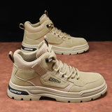 Xajzpa Autumn 2025 New Fashionable Workwear Boots Outdoor Trend Hiking Shoes Men's Thick Soled Gray Casual Shoes Men's  Flat Boots