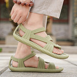Xajzpa Beach Vacation Summer Sandals for Men Fashion Comfortable Couples Retro Roman Sandals Non-Slip Eva Outdoor Open-Toe Water Shoes
