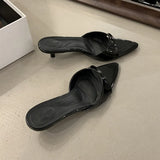 Xajzpa Brand Women Slippers High Heels Sandals Sexy Pointed Open Toe Party Wedding Summer Shoes Woman Soft Outdoor Slides