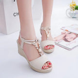 Xajzpa Fashion Womens Shoes 2025 Beige Heeled Sandals Open Toe Med Clogs Wedge Luxury Black Girls Elastic Band Peep Comfort Medium  Pla