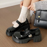 Xajzpa Summer Shoes Ladies Women's Heels Female Footwear Oxfords British Style Clogs Platform New On Heels Dress Leather Preppy Cr