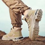 Xajzpa Autumn 2025 New Fashionable Workwear Boots Outdoor Trend Hiking Shoes Men's Thick Soled Gray Casual Shoes Men's  Flat Boots