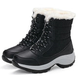 Xajzpa Ankel Boots for Women Winter Outdoor Warm Snow Boots Chunky Platform Waterproof Non-slip Warm Shoes Woman Boots Plus Size Casual