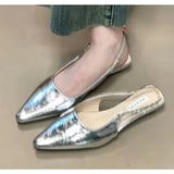 Xajzpa New Style Women's Fashion Heels Sandals Pointed Toe Elegant Shoes Fashion Slingback Slippers Summer Dress Flip Flops Sandalias