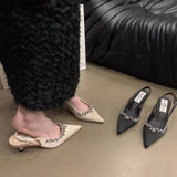 Xajzpa New Women's Summer Classic Champagne Black Banquet Wedding Shoes Sexy Rhinestone Satin Pointed Toe High Heel Sandals for Women