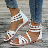 Xajzpa New Women Summer Shoes Gladiator Gothic Flip Flops Woman Slippers Flats Low Heel Buckle Trending Sports Beach Casual Sandalias