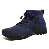 Xajzpa Men Denim Boots New Mesh Breathable Hiking Outdoor Comfortable Leisure Travel Sports Shoes High-quality Shoes Hiking Boots