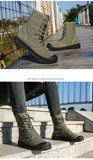 Xajzpa Men's Fashion Canvas Shoes Spring and Autumn Outdoor Shoes Thick-soled High-top Shoes Cuff Shoes Fashion Sports Shoes