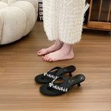 Xajzpa Slippers Women Summer Beach Shoes Rubber Flip Flops Glitter Slides Heeled Mules Sabot Hawaiian Jelly High Pumps Crystal Glitter