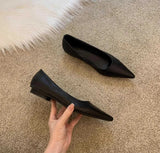 Xajzpa Sharp pointed flat shoes for women shallow mouth style elegant  fashionable soft sole casual versatile comfortable single shoe