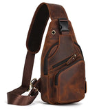 Xajzpa Luxury Male Chest Bags Genuine Leather Crossbody Bag Men Sling Chest Pack for Men Chest Bag Leather casual men one shoulder bag