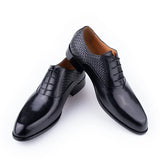 Xajzpa Men's Dress Shoes Luxury Printing Business Classic Handmade Oxfords Top Layer Cowhide Leather Black Brown Formal Shoes New Style