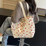 Xajzpa Fresh Sweet Girl Handbag Fashionable High end Corduroy Printed Shoulder Bag Leisure Shopping Commuter Women's Underarm Bag