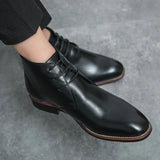 Xajzpa Men's Comfortable Ankle Leather Boots Men's Fashion Brand Chelsea boots men's brand leather boots high top shoes