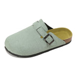 Xajzpa Fashion Classic Cork Clogs Slippers Women Soft Footbed Suede Sandals with Arch Support Trendy Beach Slides Home ladies Mules
