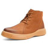 Xajzpa Men's Chelsea Cotton Boots Winter Men's Genuine Leather Shoes High Top Men Plush Sapato Social Masculino Zapatos Para Hombres
