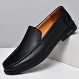 Xajzpa Men's comfortable walking shoes made of genuine leather, one foot loafers, new trendy designer, Mo hot selling driving shoes