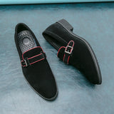Xajzpa 2025 British style simple business dress shoes men's leather frosted flip fur loafers slip-on pointy peas casual shoes