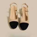 Xajzpa New 2025 Summer Women's Sandals Elegant Medium Heel Toe Mules Comfortable Office Women's Shoes Buckle Heels Dress Shoes