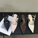 Xajzpa Spring Buckle Strap Women Pumps Sandals Fashion Shallow Thin Heels Pointed Toe Slingback Mules Tacones Mujer