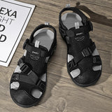 Xajzpa Men's Closed Toe Beach Sandals Durable Non-Slip Outdoor Footwear for Summer Lightweight All-match Mesh Casual Men Stylish Shoes