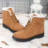 Xajzpa  Women Boots Snow Plush Women Shoes Platform Boots For Women Fashion Keep Warm Women's Boots Flat New Botas Mujer Winter Shoes