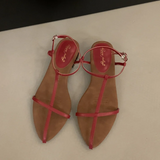 Xajzpa New Brand Women Sandal Fashion Narrow Band Flat Heel Ladies Gladiator Shoes Pointed Toe Ankle Buckle Zapatos Muje