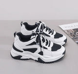 Xajzpa Women's Spring New Breathable Student Casual Shoes Thick Bottom Increased Height Simple Comfortable Versatile Sports Shoes