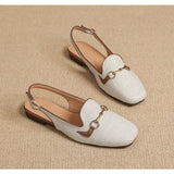 Xajzpa New Women Platform Sandals Anti-slip Closed Toe Metal Shoes Women Flat Outdoor Round Toe Wedge Sandals Women Sandalias De Mujer