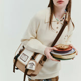 Xajzpa - Vintage College Style Women Crossbody Bag Letter Cartoon Print Fashion Casual Shoulder Bag High Quality Sweet Cute Handbag