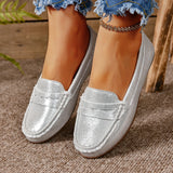 Xajzpa New Flats Shallow Loafers Women Walking Casual Shoes Designer Summer Comfort Soft Sole Shoes Brand Office Zapatillas De Mujer