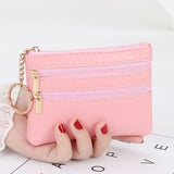 Xajzpa  Fashion Women Wallet Clutch Three Zip Female Short Small Coin Purse New Brand Design Soft Mini Card Holder Wallet Money Bag