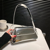 Luxury Designer Laser Women Armpit Bag Silver Chic Female Shoulder Bags Party Clutches Trend Lady Purses And Handbags
